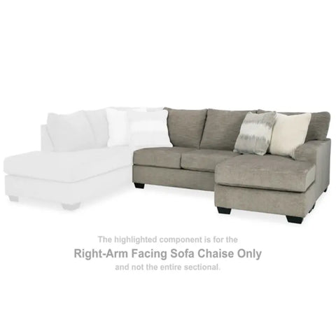 Ashley Furniture Creswell Right-Arm Facing Sofa Chaise in Stone