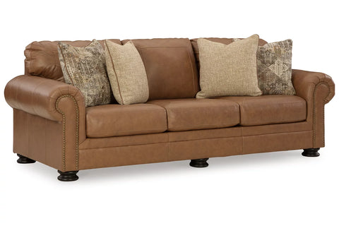 Ashley Furniture Carianna Leather Sofa in Caramel