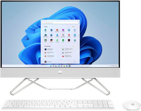 HP 23.8" Intel® Celeron® Windows 11 J4025 8GB 256GB SSD All-in-One Desktop - Starry White