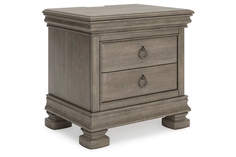 Ashley Furniture Lexorne 3 Drawer Nightstand in Light Gray