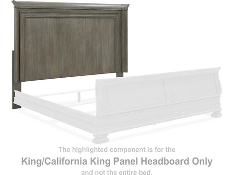 Ashley Furniture Lexorne King Panel Headboard in Light Gray