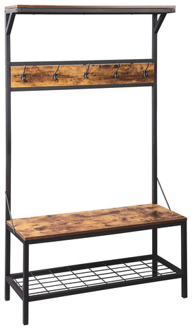 Bevinfield - Brown/Black - Hall Tree with Storage Bench