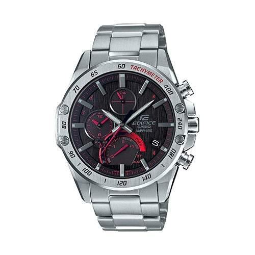Casio Edifice Mobile Link Solar Analog Silver & Red Watch Black Dial |  Smart Neighbor