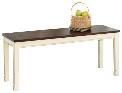 Whitesburg - Brown/Cottage White - Large Dining Room Bench