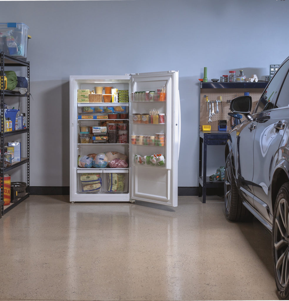 GE® 21.3 Cu. Ft. Frost-Free Garage Ready Upright Freezer in White