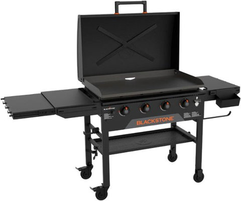 Blackstone 36" Outdoor Original Omnivore Griddle with Hood and Folding Shelves in Black