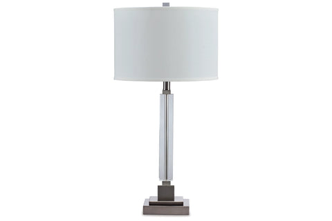 Ashley Furniture Deccalen Table Lamp in Clear/Silver Finish