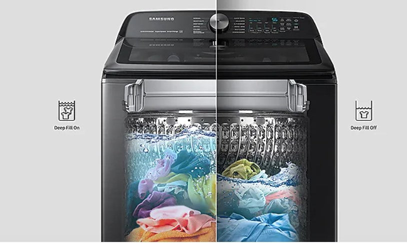 Samsung 5.1 Cu. Ft. Smart Top Load Washer with ActiveWave™ Agitator and Super Speed Wash in Brushed Black