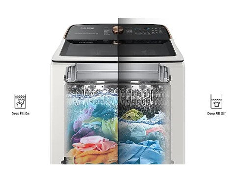 Samsung 5.5 Cu. Ft. Extra-Large Capacity Smart Top Load Washer with Super Speed Wash in Ivory