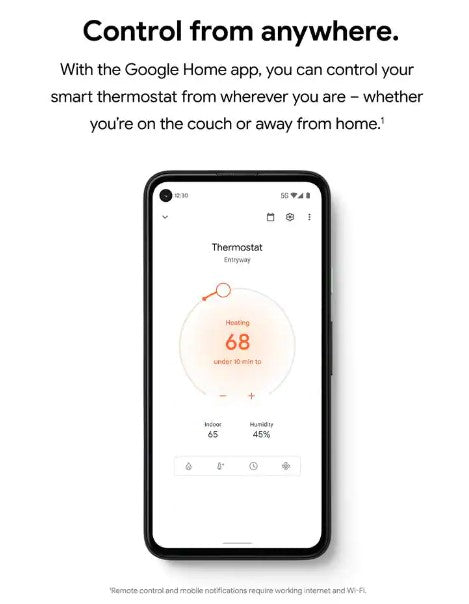 Google Nest Smart Programmable Wi-Fi Thermostat - Charcoal Color