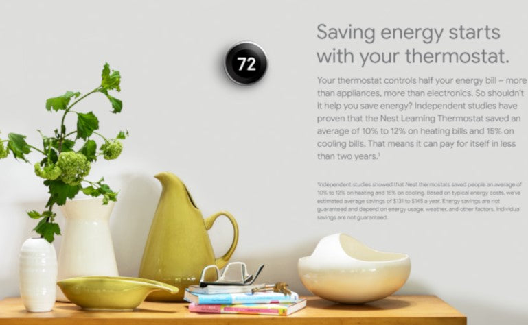 Google Nest Learning Smart Wi-Fi Thermostat - White