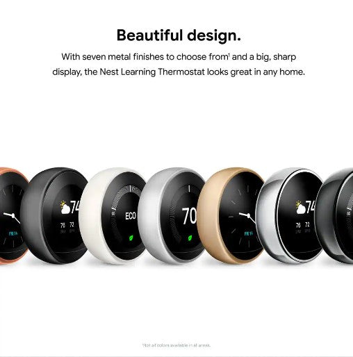 Google Nest Learning Smart Wi-Fi Thermostat - Mirror Black