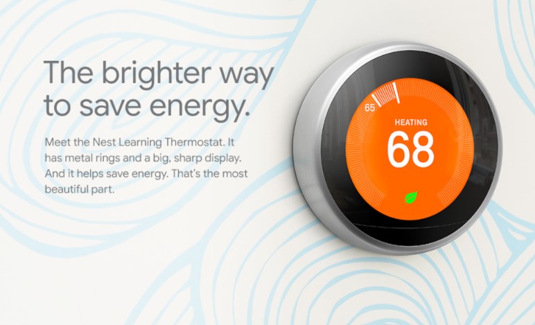 Google Nest Learning Smart Wi-Fi Thermostat - Stainless Steel