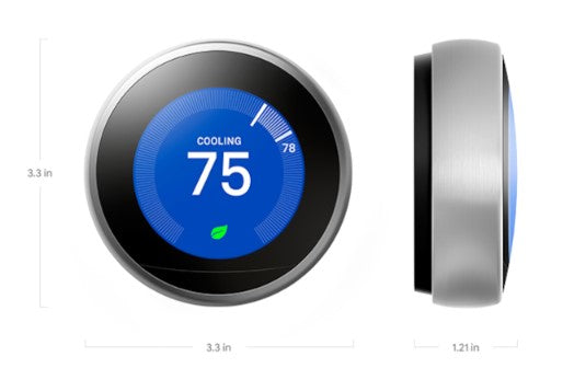 Google Nest Learning Smart Wi-Fi Thermostat - Polished Steel