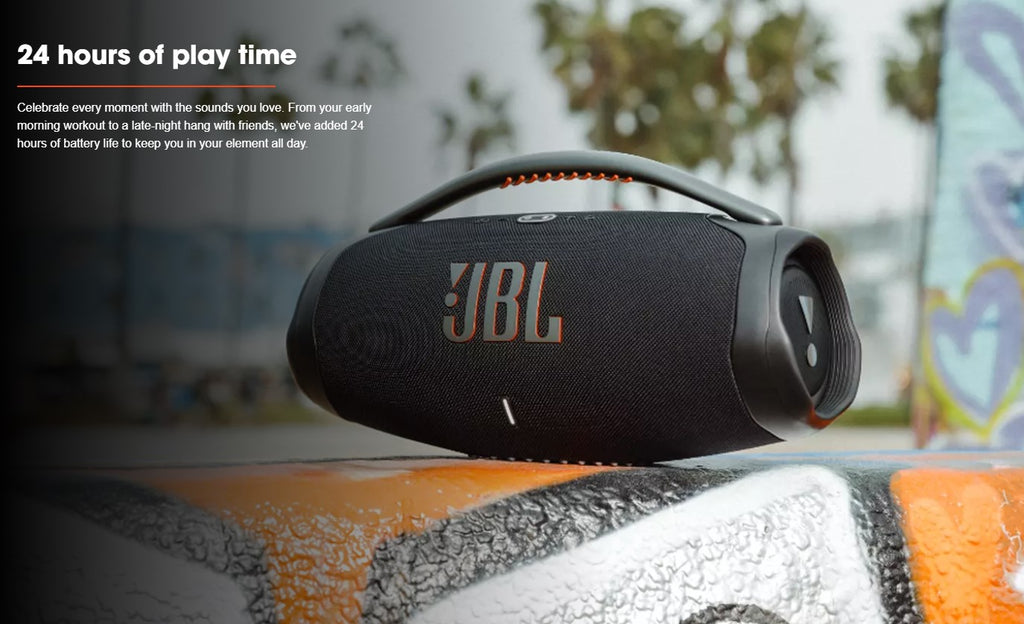 JBL Boombox 3 Portable Bluetooth Speaker in Black | Smart