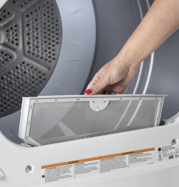 GE® 7.2 cu. ft. Capacity aluminized alloy drum Electric Dryer - White