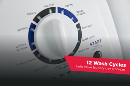 Amana® 3.8 Cu. Ft. Large Capacity Top Load Washer with High-Efficiency Agitator - White