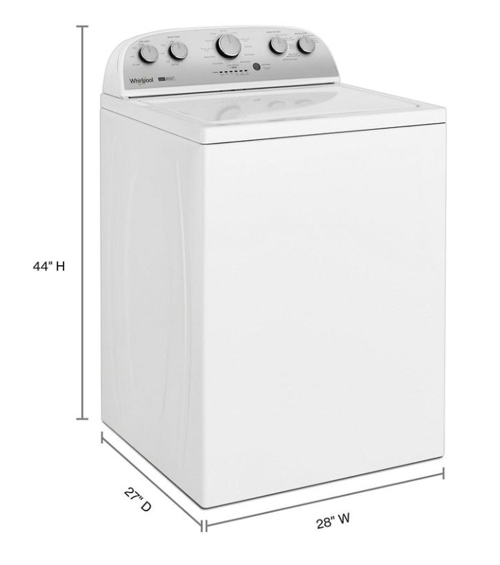 Whirlpool® 3.8-3.9 Cu. Ft. Top Load Washer with Removable Agitator in White