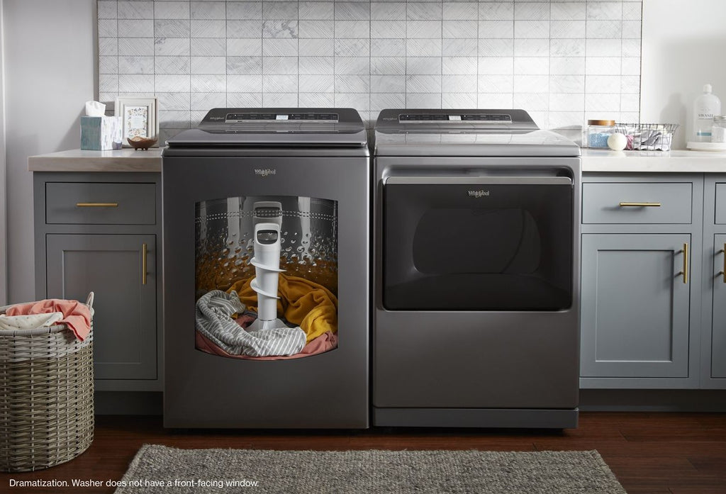 Whirlpool® 5.2 - 5.3 Cu. Ft. Top Load Washer with 2 in 1 Removable Agitator in Chrome Shadow
