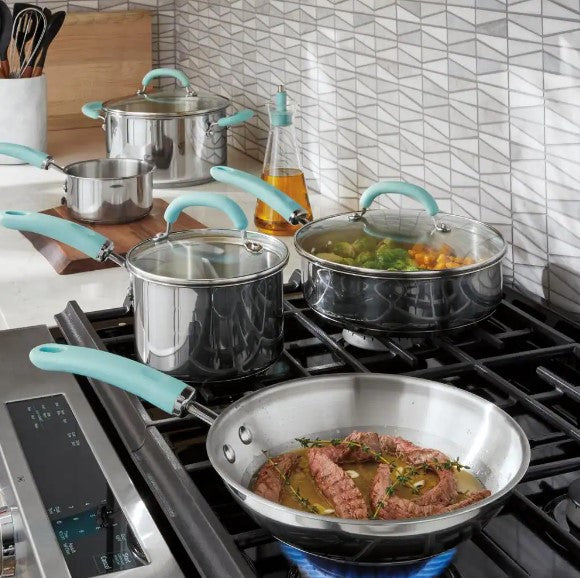 Rachael Ray Hard Anodized Dishwasher Safe 10-Piece Cookware set