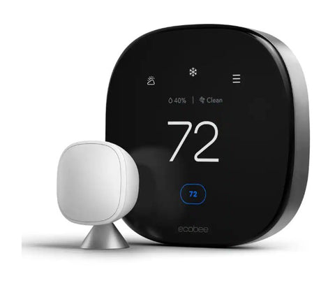 ecobee Smart Thermostat Premium with Smart Sensor and Air Quality Monitor in Black