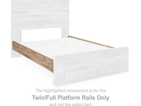 Ashley Furniture Hyanna Twin/Full Platform Rails in Tan Brown