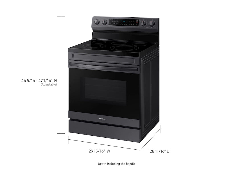 Samsung 6.3 cu. ft. Smart Freestanding Electric Range with No-Preheat Air  Fry and Convection in Black Stainless Steel