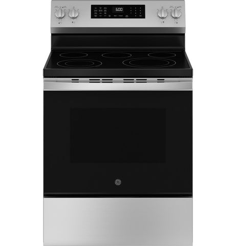 GE® 30" Free-Standing Electric Convection Range with No Preheat Air Fry and EasyWash™ Oven Tray in Fingerprint Resistant Stainless