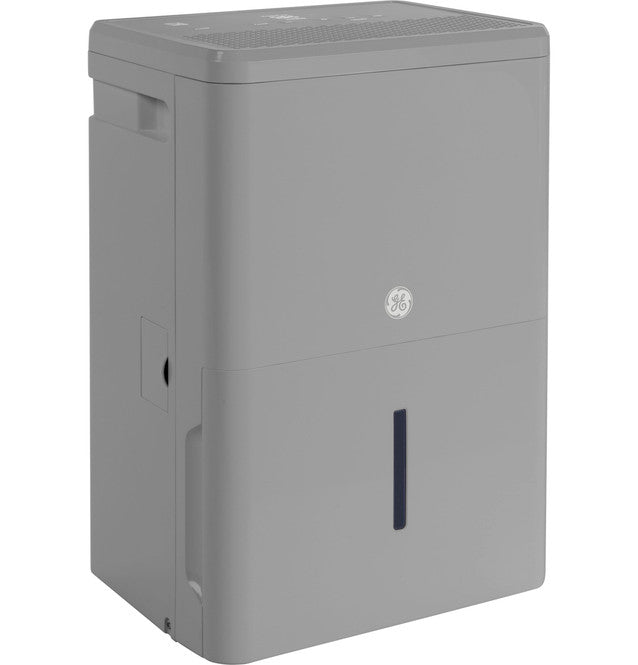 GE® 50 Pint Portable Dehumidifier with Built-in Pump and Smart Dry for Wet Spaces in Gray