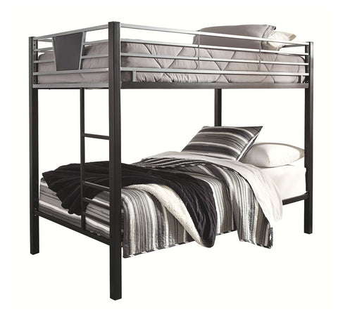 Dinsmore - Black/Gray - Twin/Twin Bunk Bed w/Ladder