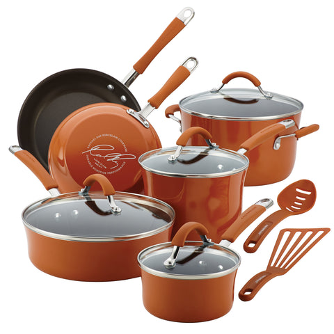 Rachael-Ray-Cucina-12pc-Porcelain-Cookware-Set-Pumpkin-Orange