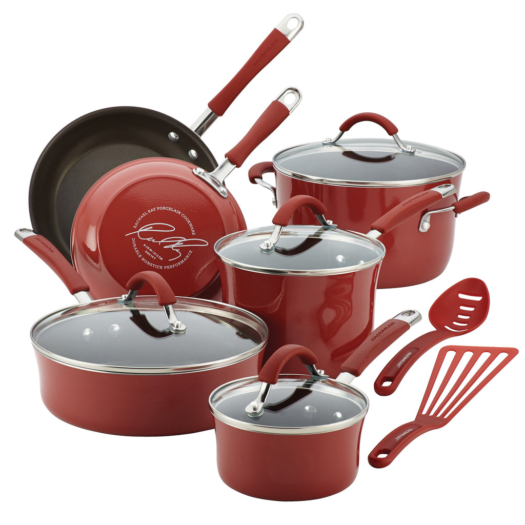 Rachael-Ray-Cucina-12pc-Porcelain-Cookware-Set-Cranberry-Red