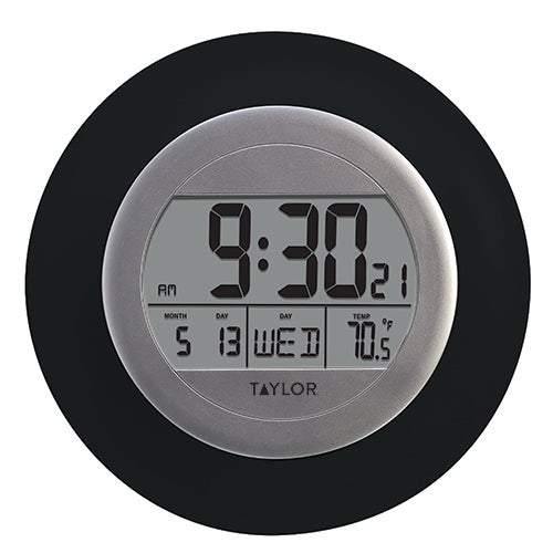 Taylor Atomic Wall Clock w/ Thermometer - Smart Neighbor