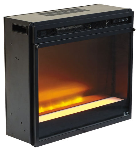 Entertainment Accessories - Black - Fireplace Insert Glass/Stone