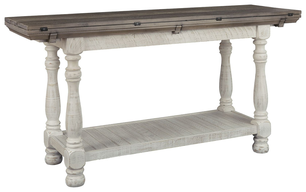 Havalance - Gray/White - Flip Top Sofa Table