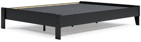 Flannia - Black - Queen Platform Bed