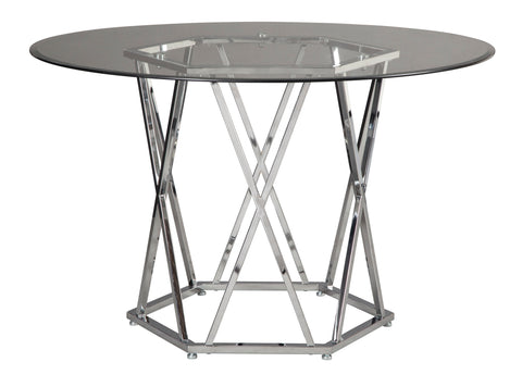 Madanere - Chrome Finish - Round Dining Room Table