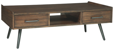 Calmoni - Brown - Rectangular Cocktail Table
