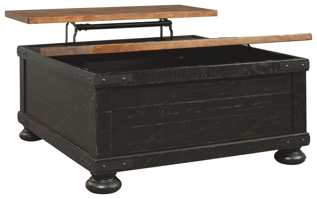 Valebeck - Black/Brown - Lift Top Cocktail Table