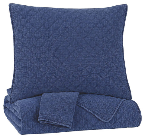 Ryter - Navy - Queen/Full Coverlet Set