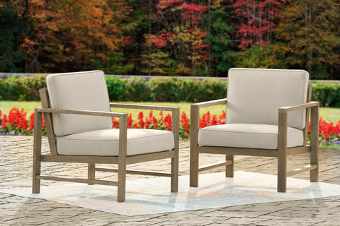Ashley Furniture Fynnegan Lounge Chair with Cushion (Set of 2) Brown/Beige