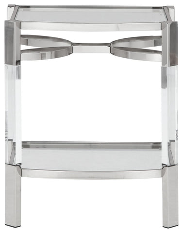 Chaseton - Clear/Silver Finish - Accent Table