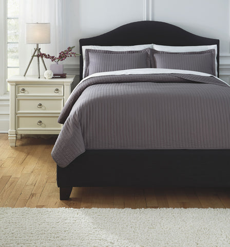 Raleda - Gray - Queen Coverlet Set