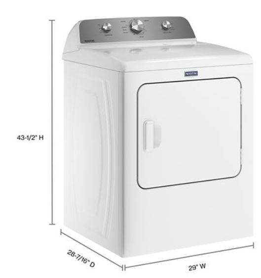 Maytag 7.0 Cu. Ft. Front Load Electric Wrinkle Prevent Dryer - White