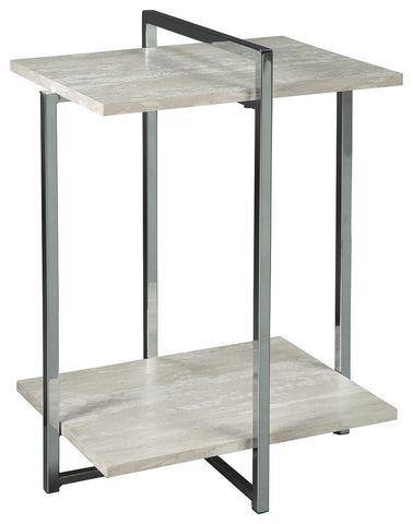 Bodalli - Ivory/Chrome - Chair Side End Table