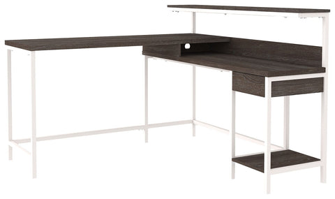 Dorrinson - Two-tone - L-Desk with Storage
