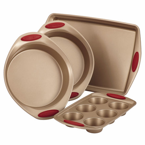 Rachael-Ray-4pc-Cucina-Bakeware-Set-Cranberry-Red