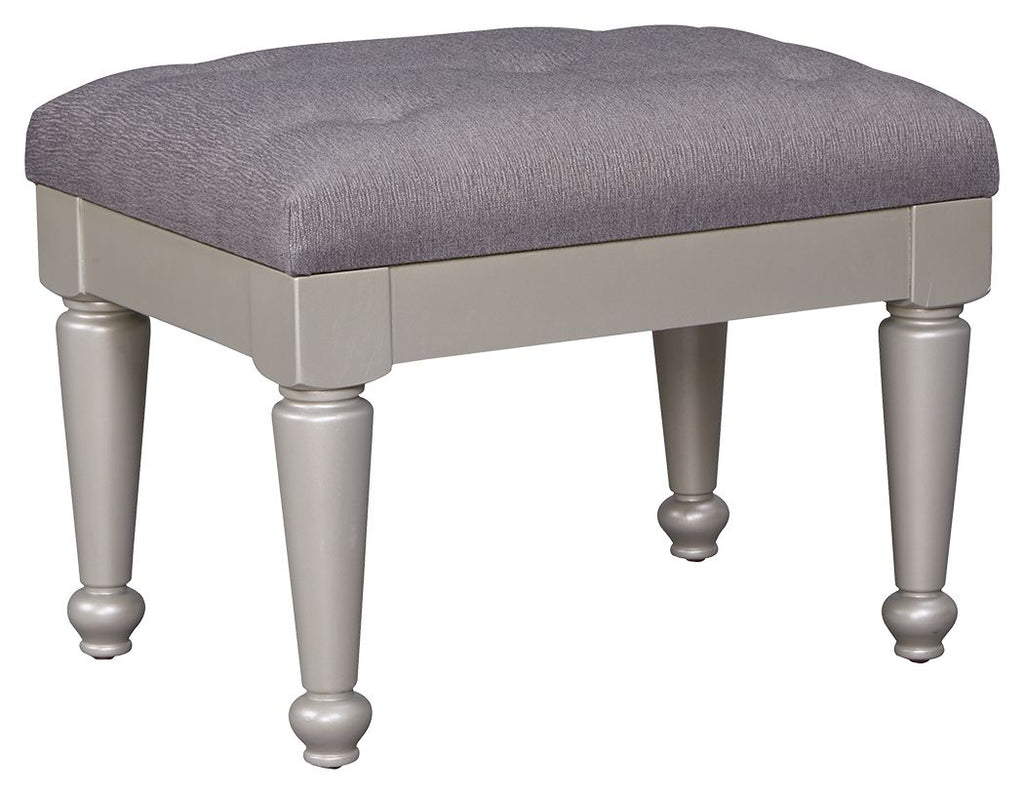 Coralayne - Silver - Upholstered Stool (1/CN)