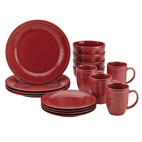 Rachael Ray Cucina 16pc Dinnerware Set Red