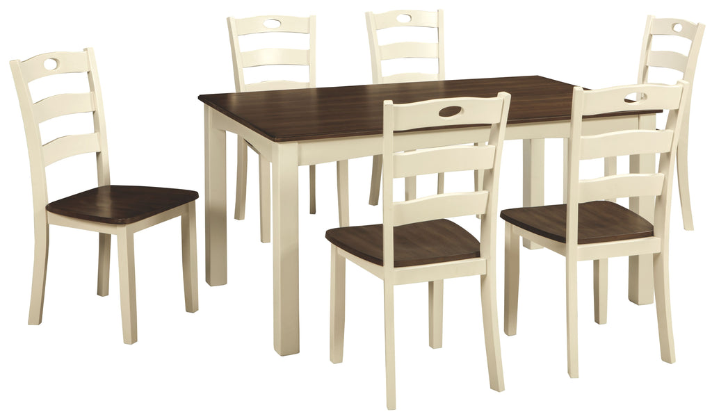 Woodanville - Cream/Brown - Dining Room Table Set (7/CN)